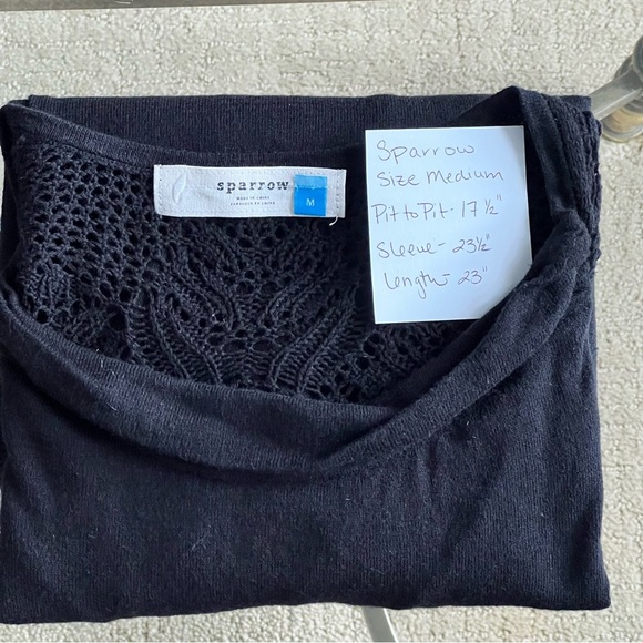 Anthropologie by Sparrow Black Sweater with Crochet Lace Back - Picture 11 of 12